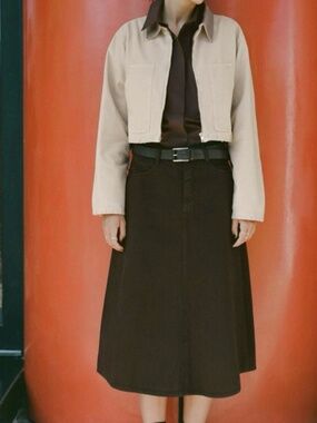 Brown denim ZARA skirt